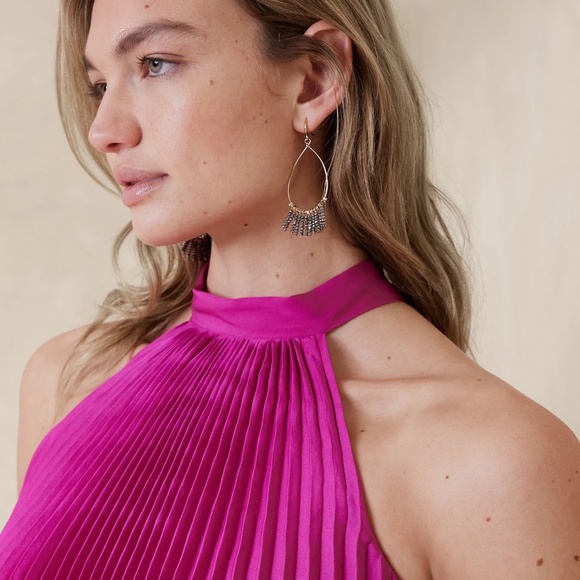 Banana Republic Halter Pleated Mini Dress - Picture 3 of 4